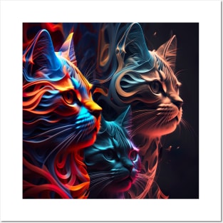 Abstract Cats Posters and Art